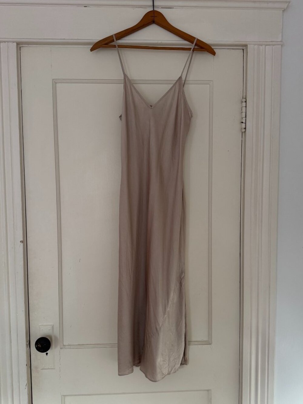 Quince 100% Washable Silk Slip Dress Champagne Size Medium